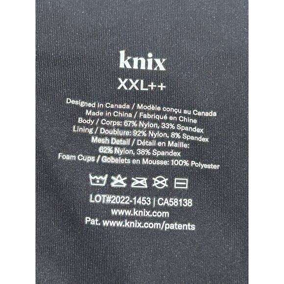 Knix Racerback Pullover Sports Bra XXL++ Black Med Impact Support Wicking NWT - Picture 2 of 9